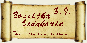 Bosiljka Vidaković vizit kartica